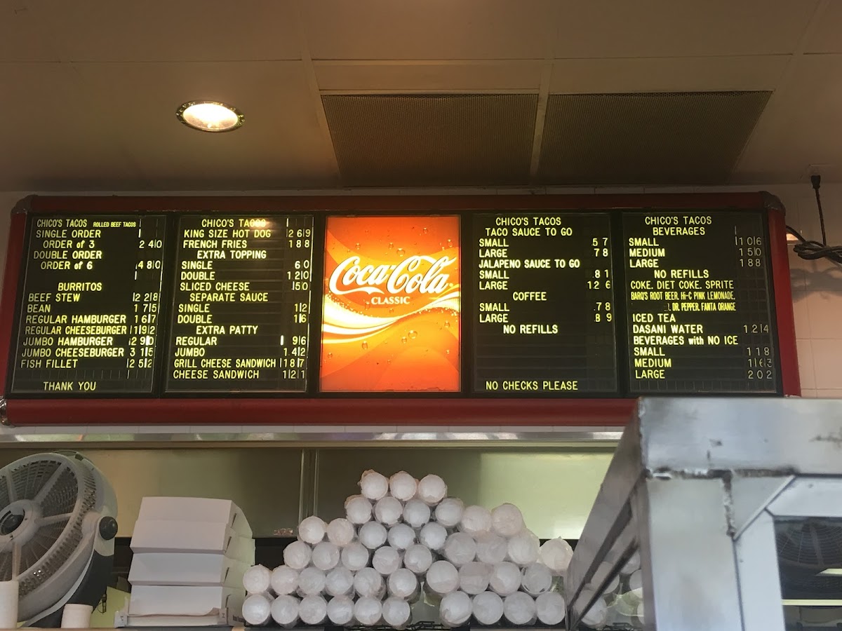 Menu Chico's Tacos-9